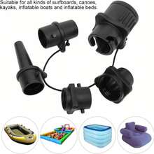 Kayak Air Valve Connector, Multi Function Boat Valve Adapter Inflation Surfboard Aessory For All Kinds Of Surfboards, Canoes, Kayaks, Inflatable Boats And Inflatable Beds, Multifunctional Connector, Gymnastics Mat Inflation Conversion Head - Black - View 7