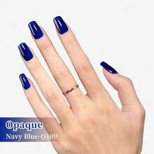 Blue Gel Polish, 0.5 Fl Oz HEMA & TPO Free Navy Blue Gel Nail Polish Soak Off U V LED Fall Winter Nail Art Design Manicure Salon For Women Fgirl{Inchcolor_nameinch:InchOpaque-NavyBlueinch} - 不透明-海軍藍 - 查看 4
