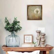 1pc Framed Canvas Poster, Christmas Wall Art, Winter Wall Art, Dandelion, Natural Still Life, Vintage Texture Art Style Wall Art Canvas Paintings, Ideal Gift For Bedroom Living Room Corridor, Wall Art, Wall Decor, Room Decoration - Multicolor - View 5