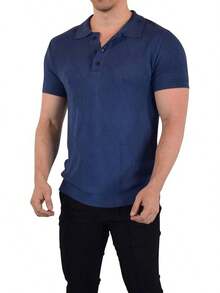 JOHN LEOPARD - Men's Knitted Polo Shirt - Bronze - View 2