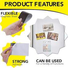 10 Packs A4 & 10 Packs A6 Adhesive Magnet Sheets, Strong Sticky Back Flexible Magnetic Rolls For Crafts, Signs, Whiteboards, DIY Photo Frames, Fridge Organizer