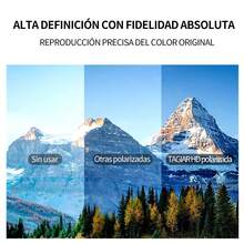 Anteojos De Sol Polarizados Tagiar Brillante Y Lente Negro polarizadas con protección UV400, espejo, para hombres y mujeres, ideales para pesca, conducción, verano, playa y viajes - Negro - Ver 5