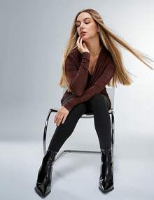 Fleece Lined Sheer Warm Pantyhose Leggings Translucent Thermal Winter Thick Tights Dresses, Women's Style 5FUO - 純黑色褲襪 - 查看 5