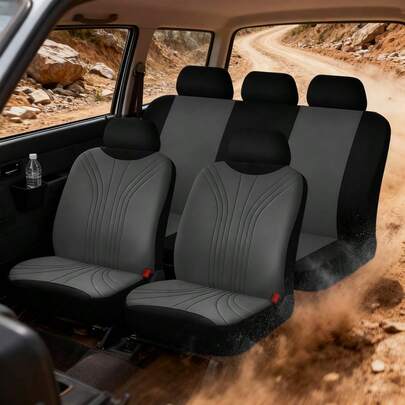 9 Stücke Vorder- und Rücksitzabdeckungen, Auto-Innenausstattungs-Sets, kompatibel mit Airbags, universelle Schnellinstallations-Sitzbezüge für Limousinen, Pickup-Trucks, SUVs und andere Fahrzeugsitze. Komplettes Set an Auto-Innenausstattungs-Sets, Sitzbezügen, komplettes Set an Sitzbezügen, Auto-Sitzbezüge