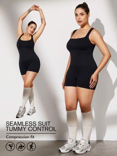 Plus Size Curve Woman Activewear Yoga Clothes Seamless Gym Sports High Support Moisture Wicking Workouts Breathable Outdoor Plus Size Curve