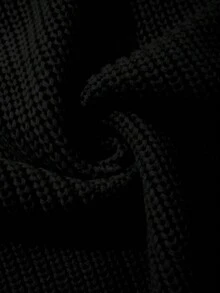 女士简约罗纹纯色休闲韩版纹理通勤宽松百搭立领拉链半开襟套头长袖毛衣，春/秋/冬黑色 - 黑色 - 查看 11