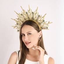 1 件波西米亚美杜莎女神水钻蛇纹头带，适合日常、派对、舞会、摄影和角色扮演 - 彩色 - 查看 1