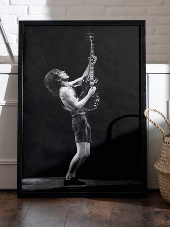 1 pieza Obra de arte en lienzo sin marco de Angus joven_ Póster de Rock N Roll