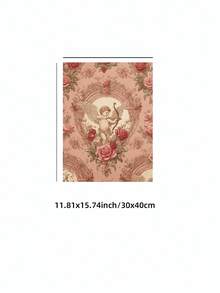 1幅无框丘比特墙面艺术印刷品，复古玫瑰小天使海报，浪漫天使艺术巴洛克风格家居装饰情人节帆布画，适用于卧室、客厅、宿舍装饰海报，趣味海报，房间装饰，卧室墙面印刷品，巴洛克天使艺术复古小天使海报，浪漫情人节装饰 - 彩色 - 查看 13