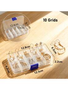 1pc Multi-Purpose Transparent Plastic Storage Boxes Mini Transparent Bead Storage Containers With Hinged Lids Rectangular Clear Craft Supply Boxes For Organizing Earrings Rings Jewelry And Nail Art Accessories