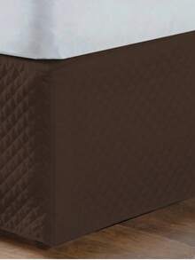 White Quilted Adjustable Box Spring Bed Skirt For Single/Double/Queen Beds - Óxido marrón - Ver 3