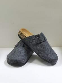 男士春夏款木屐,软木休闲拖鞋,包头设计,适合办公室、居家、秋冬季穿着。 - 灰色 - 查看 5