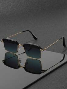 2025秋季新款男士防紫外线时尚百搭潮流眼镜男商务户外自驾钓鱼金属框眼镜 - A - 查看 6