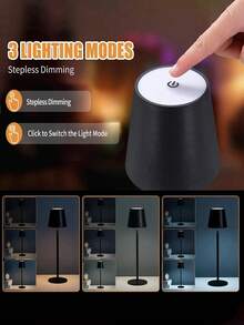 1pc Modern LED Table Lamp With Touch Control, USB Powered, Rust-Resistant Metal Base, Adjustable Brightness, Perfect For Bedroom, Living Room, Or Office