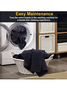 13.3x29 英寸黑色沙龙专用干发巾，超柔软微纤维干发巾大包装，黑色，适用于健身房、浴室、水疗中心和家庭美容护理，可用作美容院、酒店、运动场所、家居用品、毛巾、护肤干发巾 - 黑色 - 查看 6