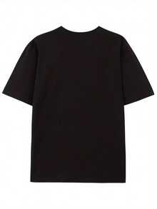 Camiseta gráfica de luchador Cero Miedo para hombres de talla grande - Extra grande negra 100% algodón de ajuste suelto de manga corta, diseño de máscara pentagonal atrevida, ropa de calle para gimnasio, uso al aire libre y casual, lavable a máquina, comodidad para todas las estaciones, camiseta de lucha, atuendo de gimnasio, estilo urbano, material duradero, camiseta llamativa, para asistentes al gimnasio - Negro - Ver 2