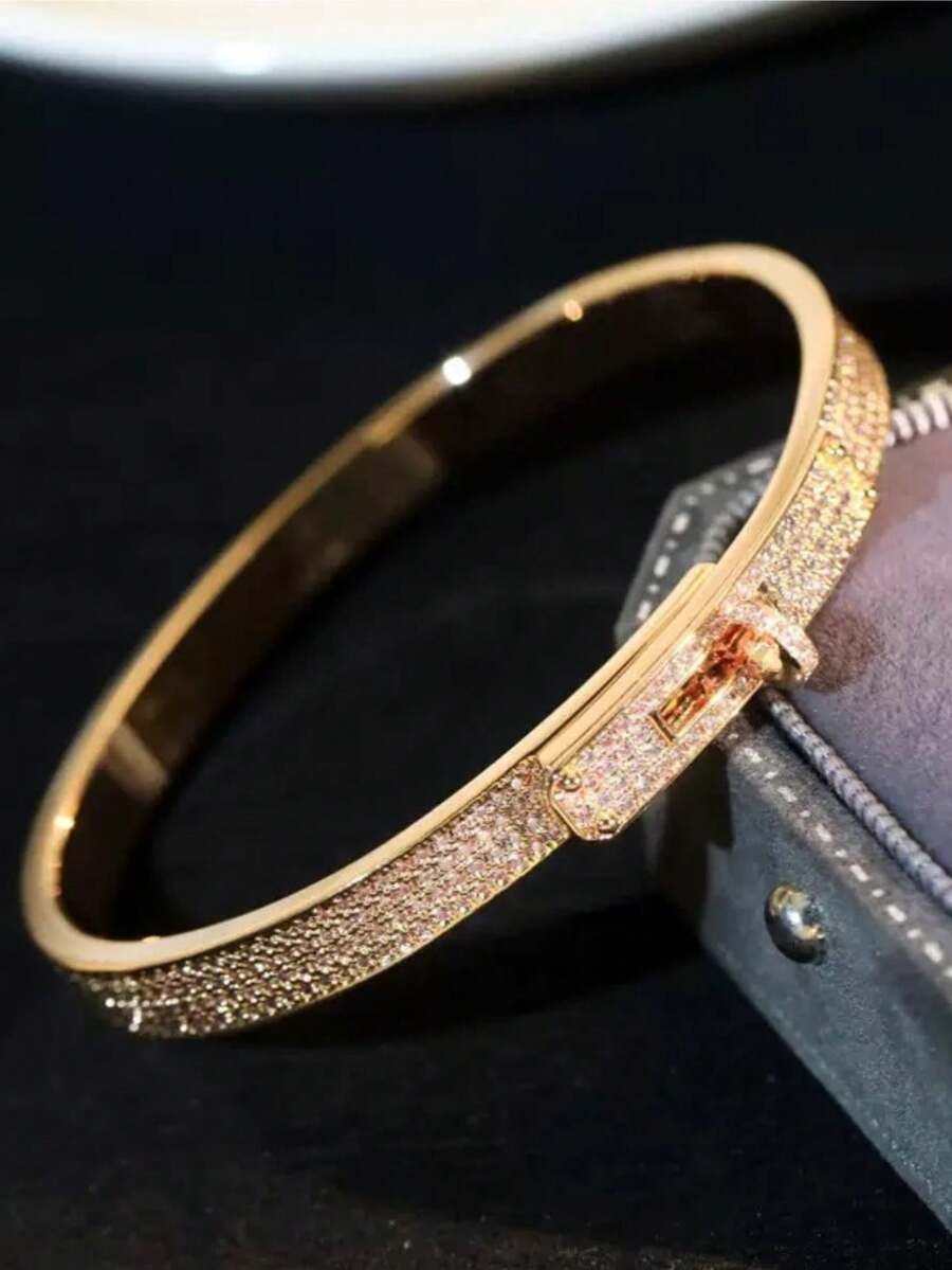 18K镀金钻石手链，送给她的礼物