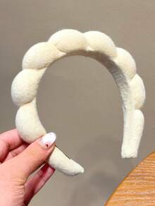 1件装女士新款拿铁海绵云朵打结发箍，可爱百搭，宽版防滑发带，适合秋冬季节，发箍，发圈发带，护肤发带，发饰，头饰 - 彩色 - 查看 10