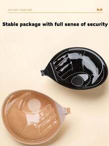 2pcs Adhesive 3CM Thickness Push Up Bra, Backless Strapless Bra Dress Invisible Bra, Reusable Breast Enlargement Bra