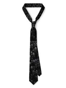 1pc Men Skull Print Tie For Parties Holidays For Decoration For Men Gifts Street,School Skeleton - Multicolor - View 2