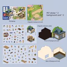 2 Sheets Cat's Lazy Day Series Cute & Fun Creative DIY Scenery Stickers, 2 Sheets Pet Stickers + 2 Sheets Background Cards - Multicolor - View 15