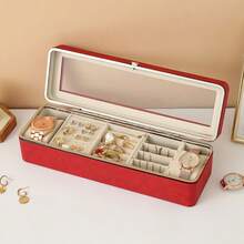 6-Slot Watch Box, Leather Watch Display Case With Glass Cover And Security Lock, Unisex Jewelry Storage Box, Premium Watch Organizer, Leather Watch Travel Case, Green Back To School Season