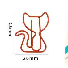 20/40/80pcs Set Of 7-Color Mixed Cat Shaped Paper Clips - Durable Metal Office Supplies