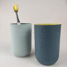 Unbreakable Reusable Drinking Cups Set Of 2 Colors, Plastic Toothbrush Cup Tumblers 300 Ml/10.5 Oz, Dishwasher  (Light Blue & Navy Blue) - Xanh nhạt và xanh navy - Xem 6