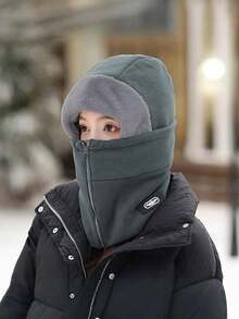 1pc Unisex Warm 3-In-1 Balaclava, Winter Windproof Fleece Face Mask, Neck Warmer And Beanie, Full Face And Neck Coverage, Machine Washable, Suitable For Cycling And Outdoor Activities