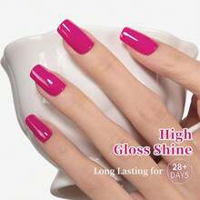 Pink Gel Polish, 0.5 Fl Oz HEMA & TPO Free Hot Pink Gel Nail Polish Soak Off U V LED Fall Winter Nail Art Design Manicure Salon For Women Fgirl{Inchcolor_nameinch:InchOpaque-HotPinkinch} - 不透明-熱粉紅色 - 查看 7