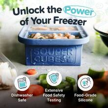 1 Cup Silicone Soup Freezer Molds With Lids - Soup With Steel Reinforced Rim - Freezing Broth, Rice, Individual Portions, Meal Prepping And More - Aqua - 2 - Pack - 藍莓+2件裝 - 查看 3