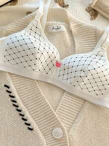 4件装女童吊带文胸，无缝无钢圈加厚文胸，蝴蝶印花抹胸文胸，适合高中和初中学生