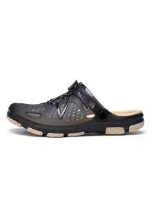 Mesh Sandals, Men's Slippers, Summer Openwork Sandals, Men's And Women's Casual Sandals, Outdoor Non-Slip Thick-Soled Beach Flip-Flops, Slippers, Men's Foam Running Shoes - Black - View 3