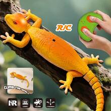 UINLE Baby 1 pieza Juguete de lagarto que trepa por la pared con control remoto, Coche de Gecko RC 2.4Ghz, Animal realista con luces LED, Modo dual para conducir en el piso y en la pared, Juguete para niños, Adecuado para regalos de cumpleaños y Navidad para niños y niñas