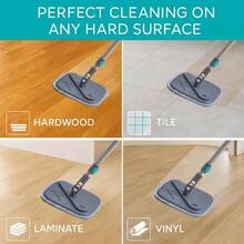 Square Spin Mop Bucket Floor Mop With Separate Compartments Clean And Dirty, Self Cleaning 2025 Upgraded Version Side Brush Self - Standing Handle, - Xô lau nhà kèm 2 miếng lau nhà - Xem 5