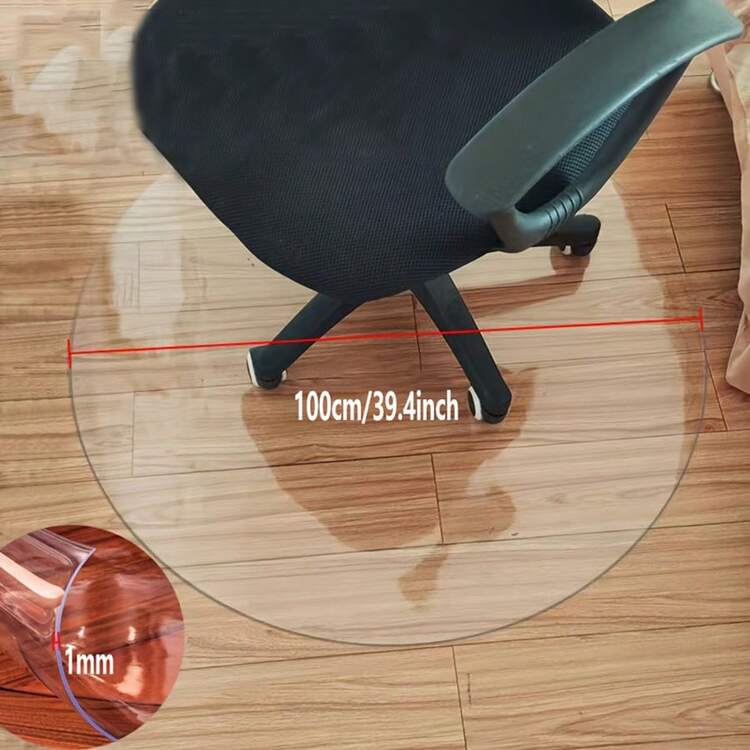 Hardwood Floor Office Chair Mat, Transparent Floor Protector, Suitable For Rolling Chairs, Heavy Duty Wood/Tile Floor Protection Pad For Home Office, Non-Slip, Easy To Clean - Transparent - View 3