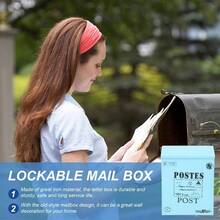 Wall - Mounted Mailbox Vintage Iron Letter Box Lockable Outdoor Post Box Home Wall Decor And Mail Storage