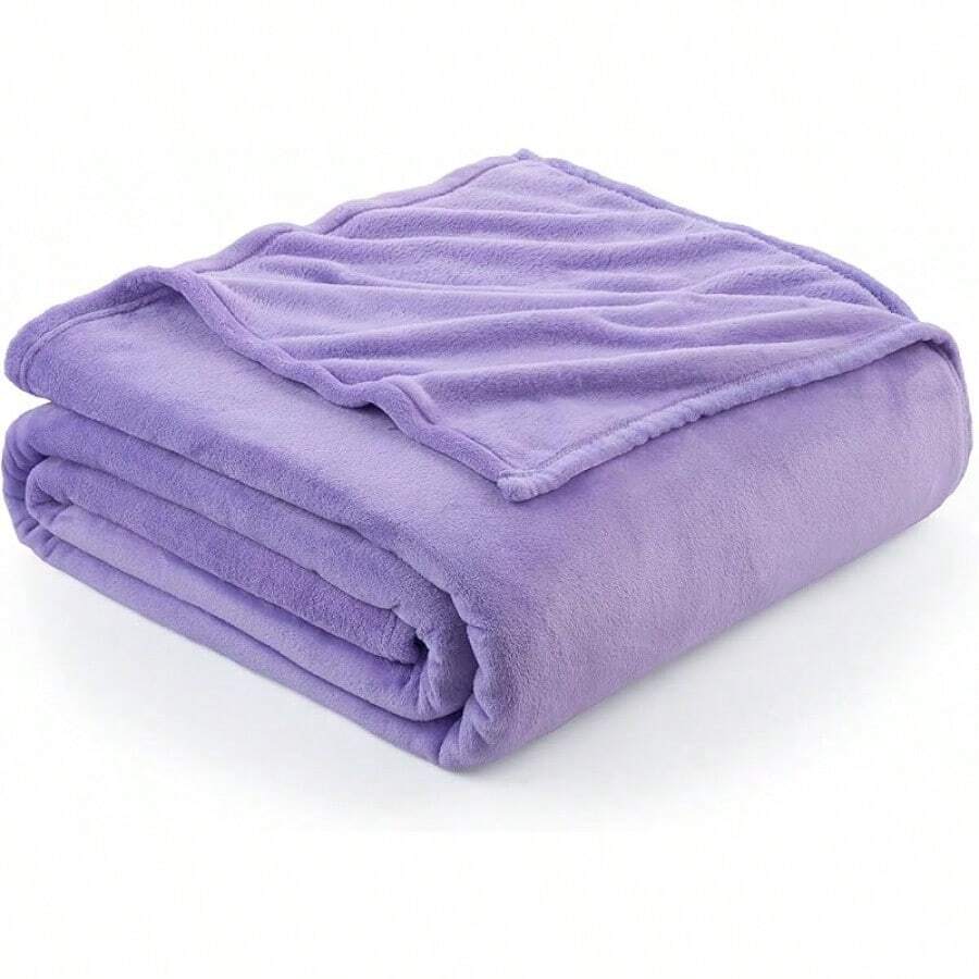 Sofa Blanket Living Room Cover SetFleece Blanket Twin Size, Soft Cozy Twin Blanket, Fuzzy Flannel Blanket Bed, Sofa, Couch, Travel, Camping, 60 X 80 Inches - 紫丁香 - 查看 1