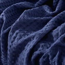 Elegant Comfort 1pc Soft Waffle Weave Throw Blanket , Lightweight Summer Blanket For Hot Sleepers, Full, Queen, King, Twin, And Twin XL Size Bed Breathable Cozy Warm Woven Textured Blankets For Couch, Bed, Sofa, Home Décor, Christmas Decorations Gifts, Cozy Winter Styles, Holiday Décor - 海軍 - 查看 6