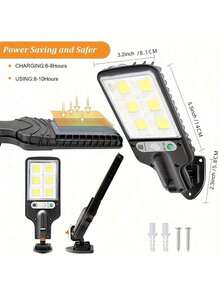 Solar Street Lights Outdoor Waterproof Pathway With Infrared Remote Control, 3 Brightness Modes White Solar Yard Lights With Motion Sensor, Solar Porch Lights For Gardens, Terraces, Paths, Garage - 1 chiếc - Xem 4