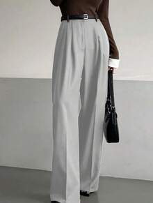 Straight-Leg Suit Trousers - Gris - Ver 2