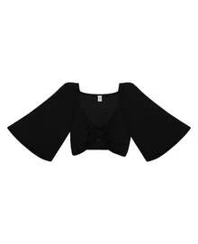 Women's Top Blouse With Bow Effect Rovitex Black - 黑色 - 查看 5
