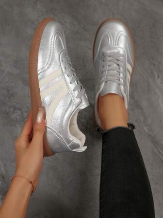 2026 New Spring/Autumn Plus Size Lace-Up Lightweight Casual Women's Shoes, Gray Patchwork Sneakers, Women's Thick-Soled Wedge Sneakers, Women's Platform Increase Height Shoes, Women's Thick-Soled Shoes, Lace-Up Simple PU Leather Waterproof Travel Casual Shoes, Women's Sneakers, Women's Casual Shoes