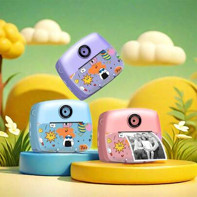 PoddyPony 2.4英寸屏幕数码相机玩具，即时打印，益智拼图，3-12岁男孩女孩最佳圣诞节/生日礼物，儿童相机，圣诞节，即时相机，儿童智能手机，儿童热成像相机