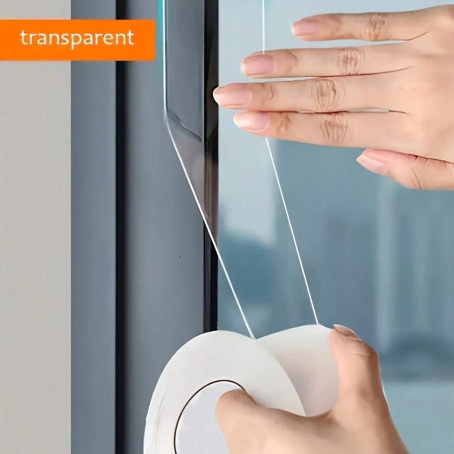 1Roll Window Sealing Tape, Waterproof Gap Sealing Tape, High Viscosity, Thickening Without Trace, Hotel/Restaurant/Office/Commercial Use - Transparent - View 1