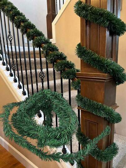 1 szt. girlanda świąteczna 5,4 m sztuczna girlanda sosnowa zielona miękka girlanda na świąteczne dekoracje weselne, Boże Narodzenie