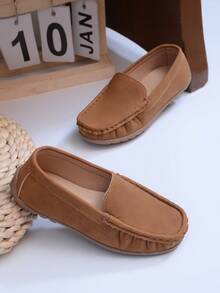 Giày bệt cho bé màu hồng trơn, chất liệu PU, kiểu dáng slip-on, thời trang, đa năng, chống trượt, bền chắc, thoải mái cho bé tập đi hàng ngày. - màu nâu - Xem 6