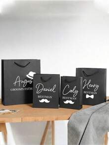 1 pièce Sac cadeau, Sac cadeau personnalisé pour garçon d'honneur, Sac cadeau de haute qualité pour garçon d'honneur, Sac cadeau personnalisé pour mariage, anniversaire, enterrement de vie de garçon, cadeau de retour de mariage