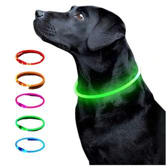 Luminous Dog Collar Light Charge Cat Necklace, Led Fashion Flashing DIY Glowing Safety Collar For Dogs Nighttime Pet Accessories