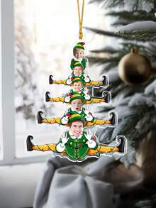 Customized 2025 Christmas Family Acrylic Photo Ornament, Customize Photo,Funny Green Family Christmas Tree Photo Ornament,1st Christmas Together, Family Ornament, Custom Family Photo Tree Ornament